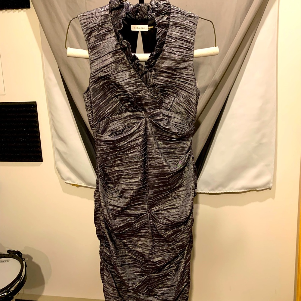 Calvin Klein silver cocktail dress